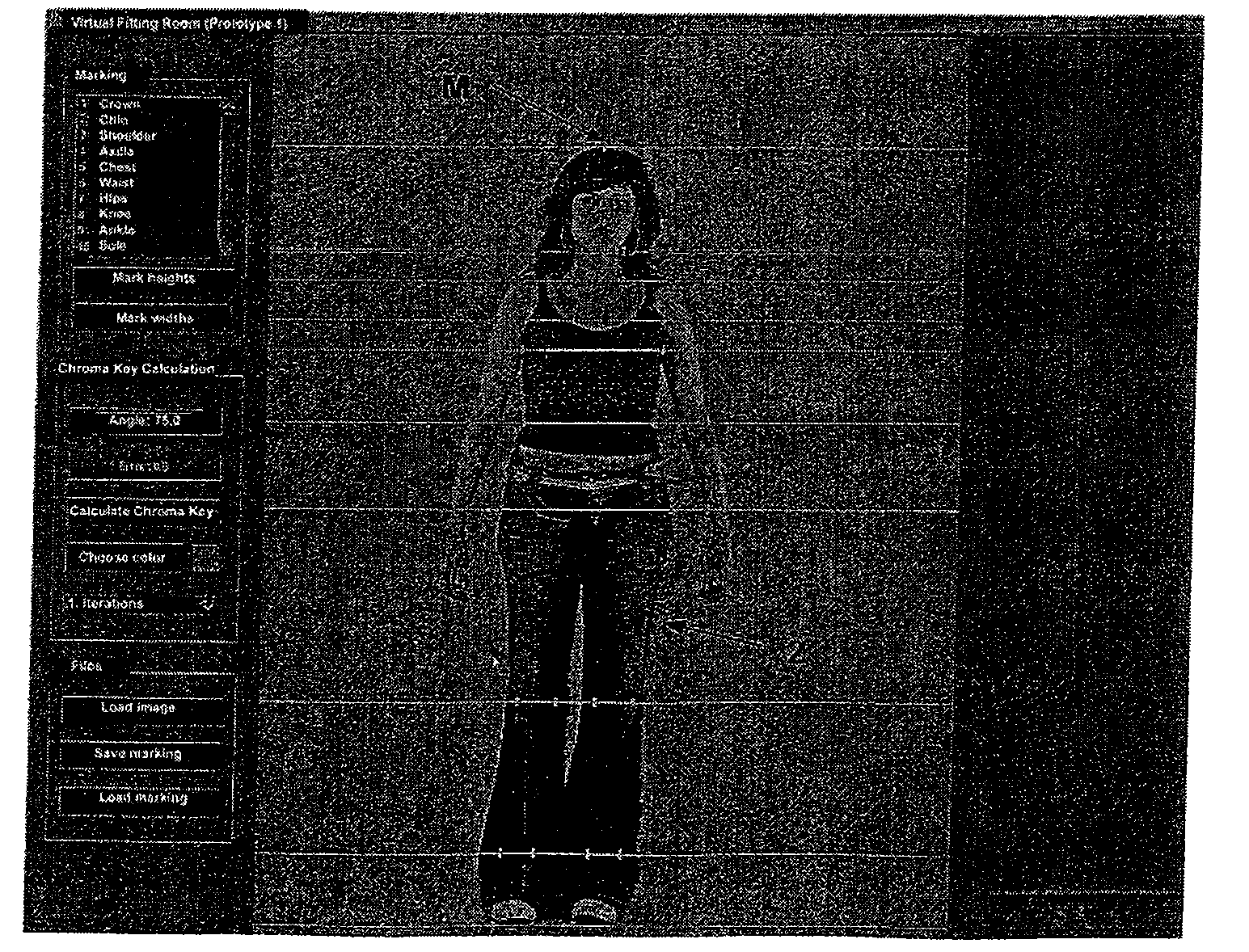 Method of Generating and Using a Virtual Fitting Room and Corresponding System