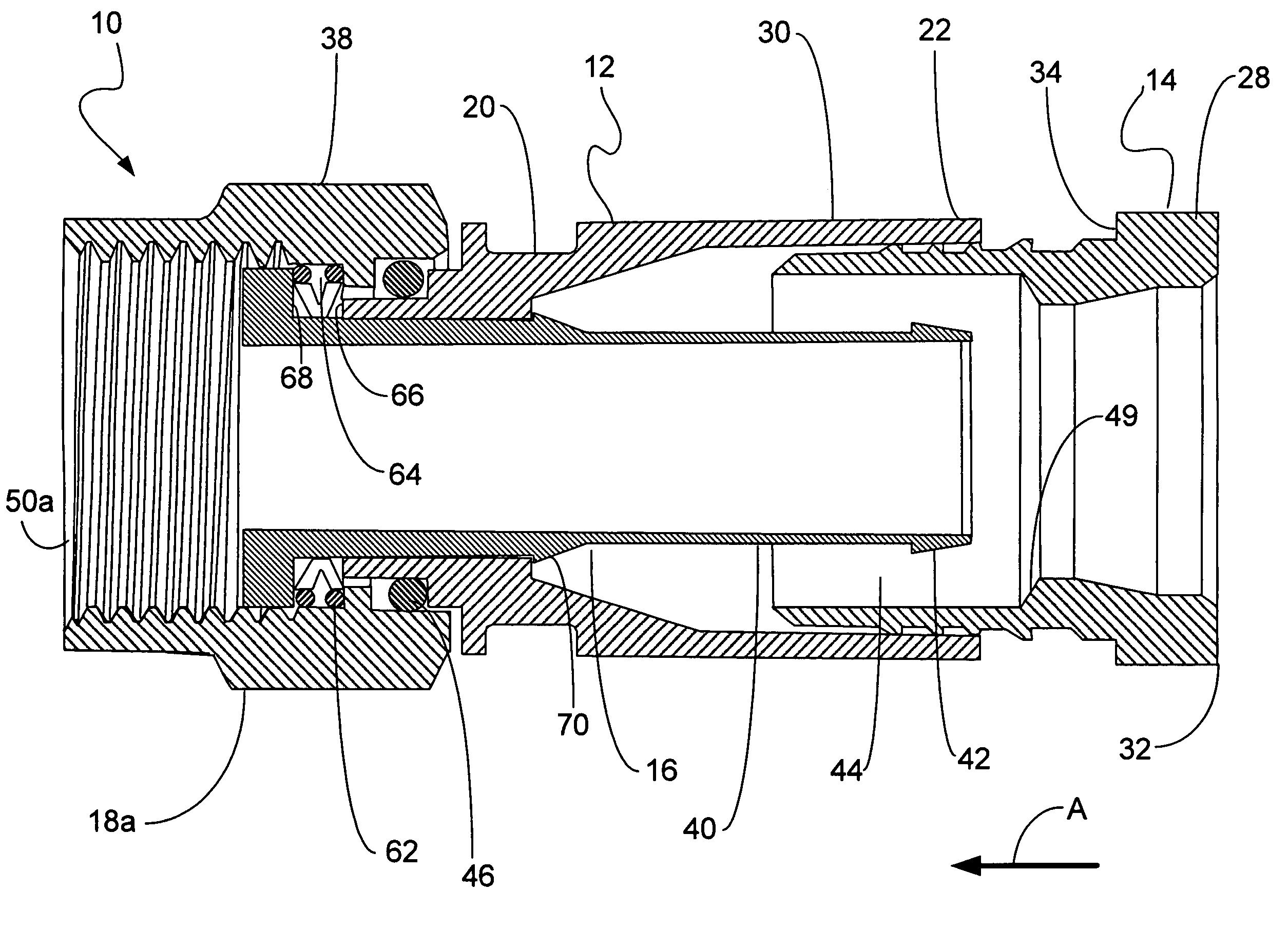 Constant force coaxial cable connector