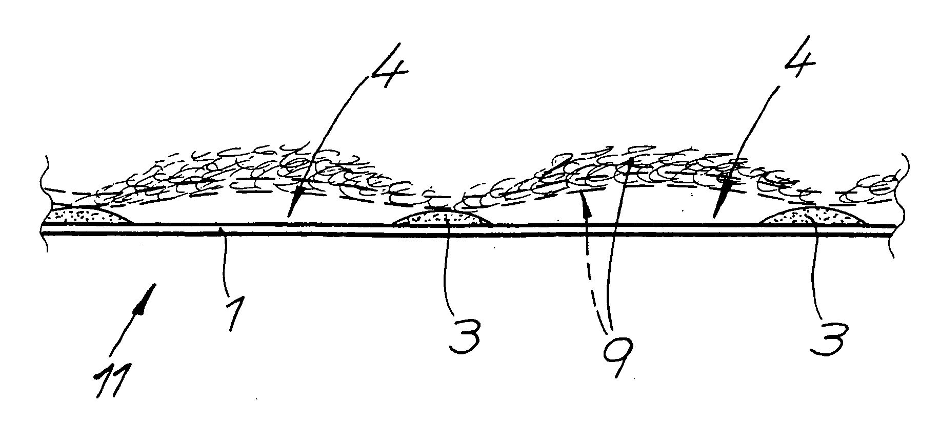 Method for the production of a laminate material for hook and loop closures