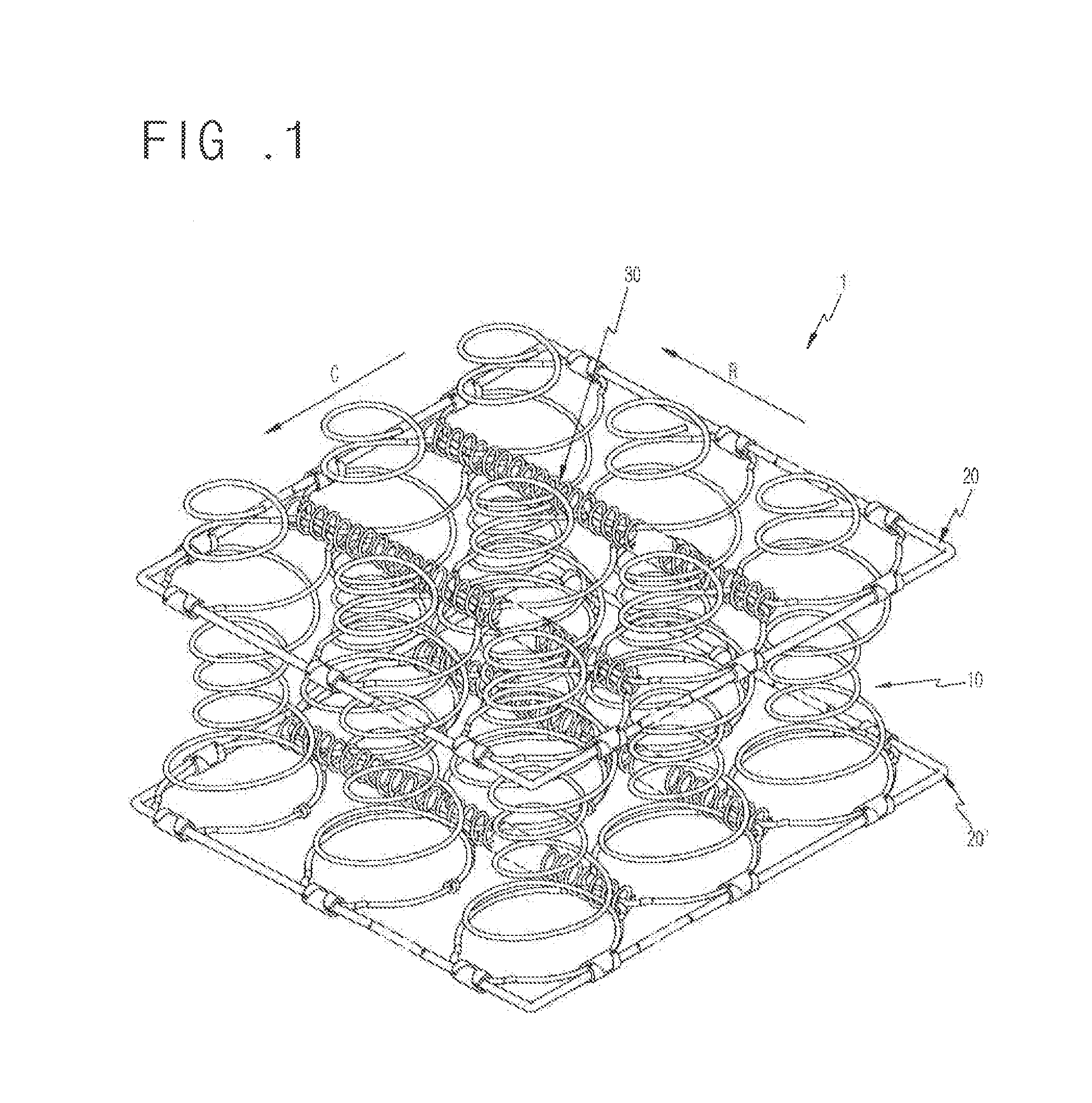 Coil spring for bed mattress having means for preventing frictional noise