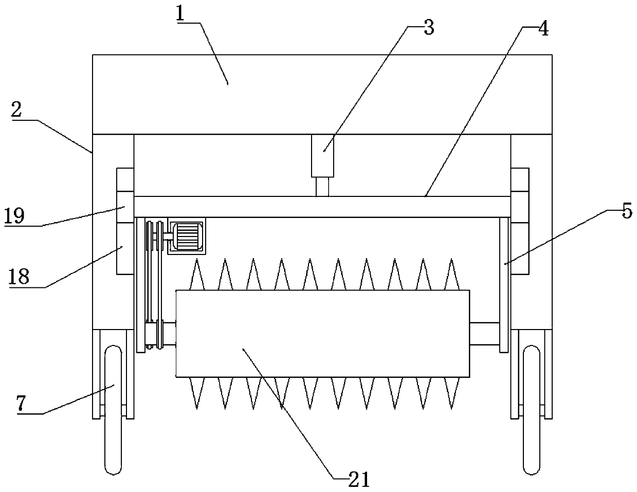 Soil loosening device for rhizoma polygonati planting