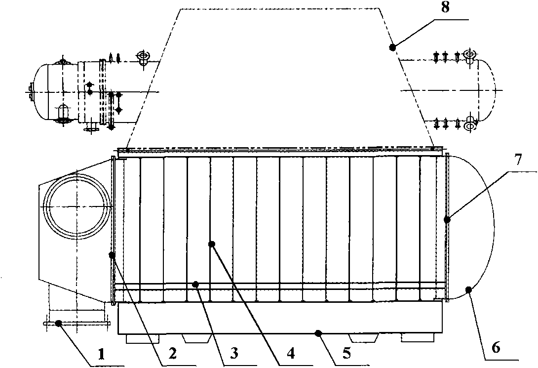 Simulated bicontinuous tree-shaped pipe bundle type steam condenser