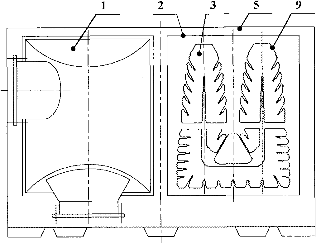 Simulated bicontinuous tree-shaped pipe bundle type steam condenser