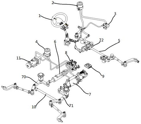 Rear axle steering pump assembly and steering system