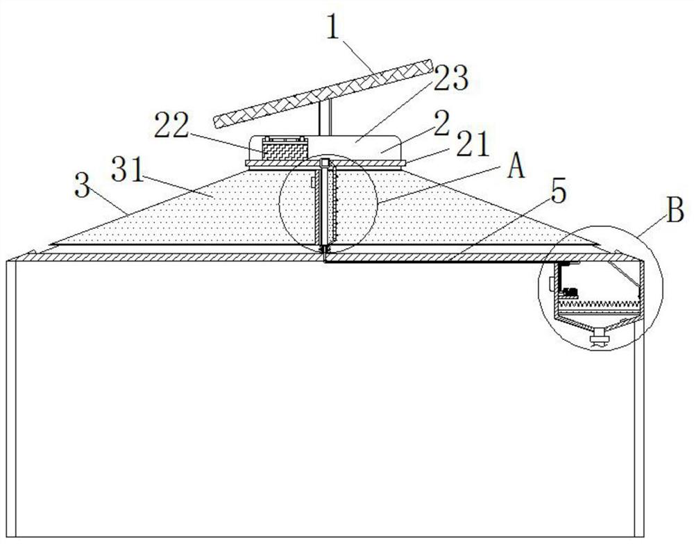 A solar-powered automatic snow removal device for a dome of a house