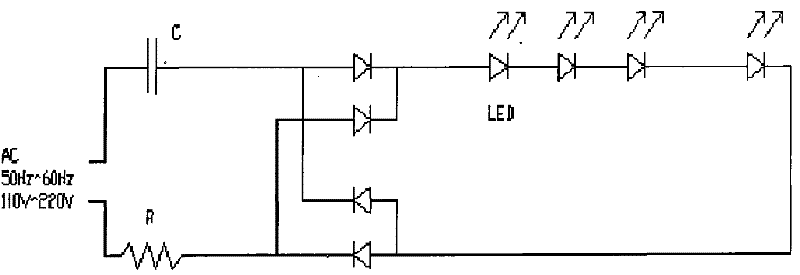 Transformer-free LED (Light Emitting Diode) illumination lamp device directly using alternating current commercial power