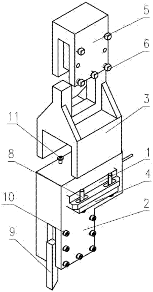 A vertical lathe turning force measuring device