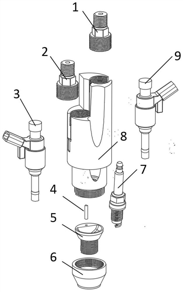 Dual-injection turbulent jet ignition pre-chamber device for spark ignition engine