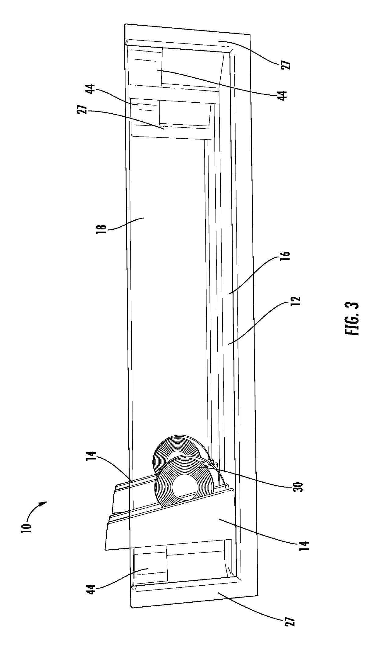 Product management display system with trackless pusher mechanism