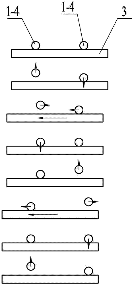 Stepping peristalsis type driving and exciting method based on multi-piezoelectric-vibrator bending movement