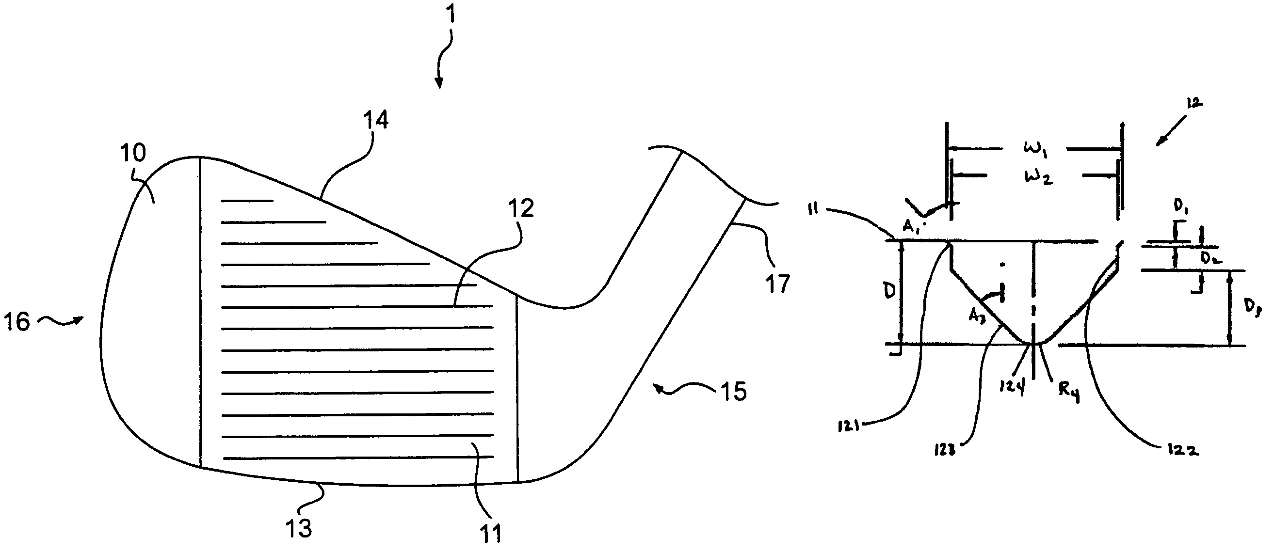 Golf club head groove configuration