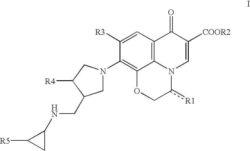 10-(3-cyclopropylaminomethyl-1-pyrrolidinyl)pyridobenzoxazinecarboxylic acid derivative effective against resistant bacterium