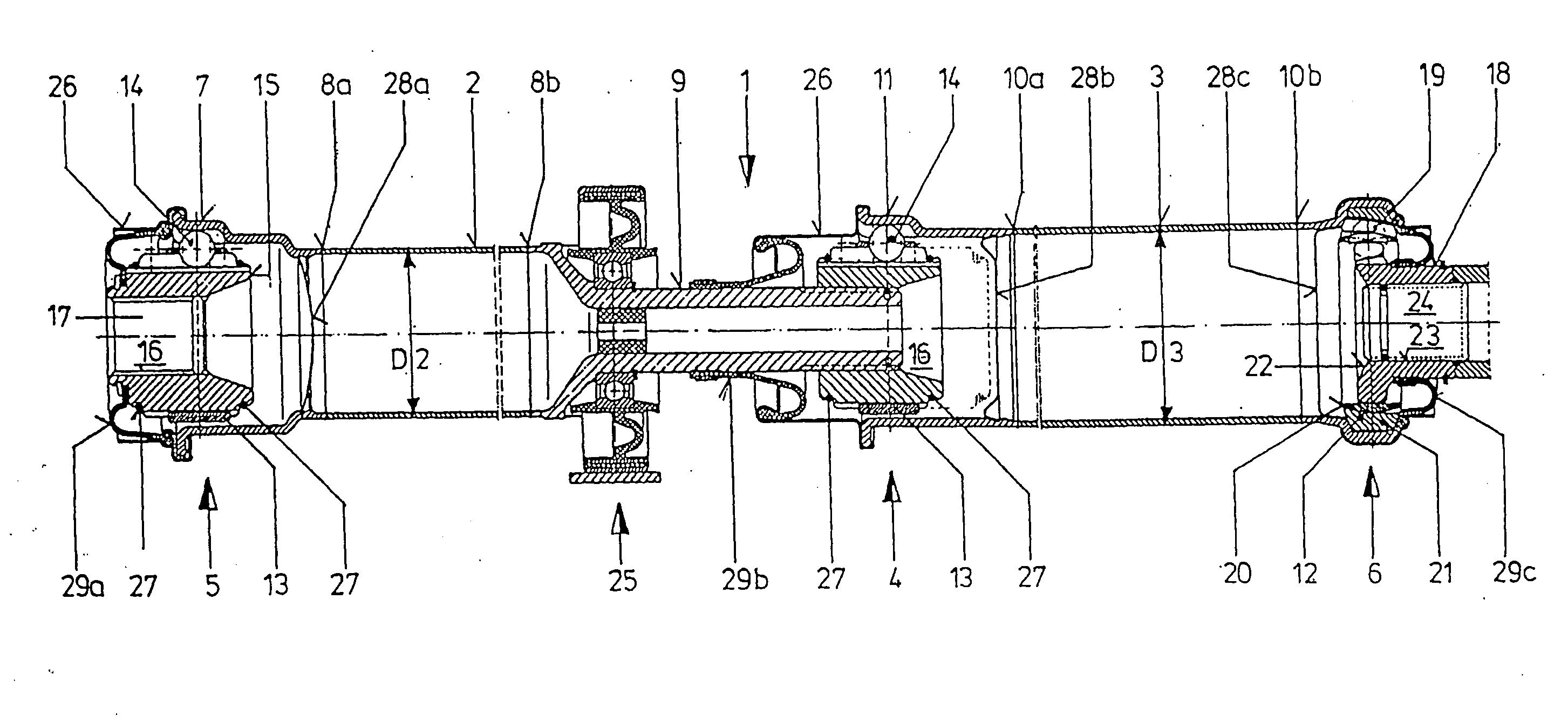 Longitudinal shaft