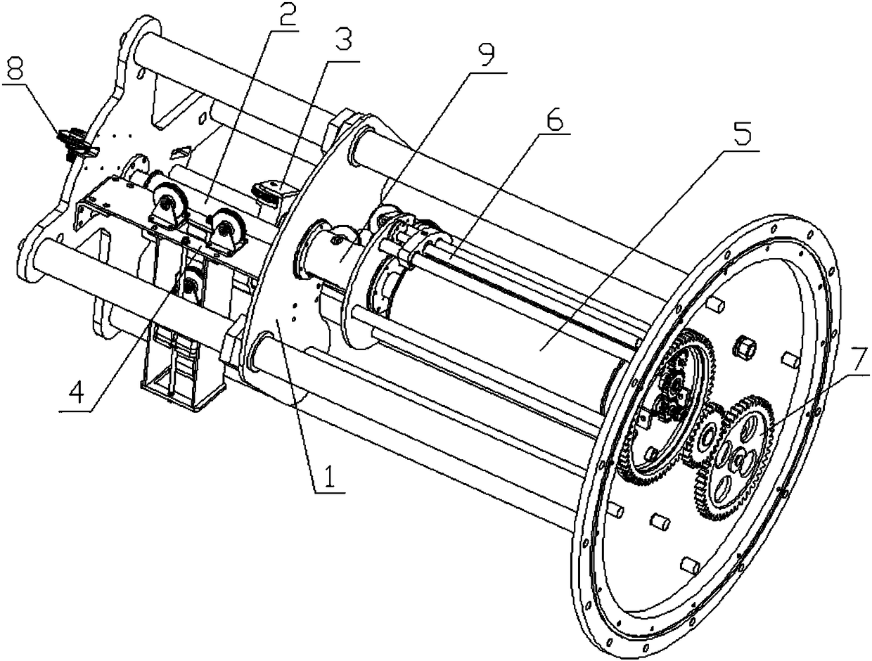 Horizontal-installed integrated non-slide-ring optical signal on-line transmission mechanism and transmission method