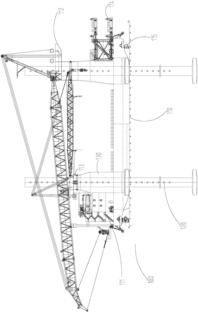 Self-elevating wind power generation work boat