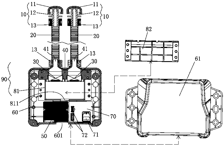 Device for detecting automobile internal and external air quality