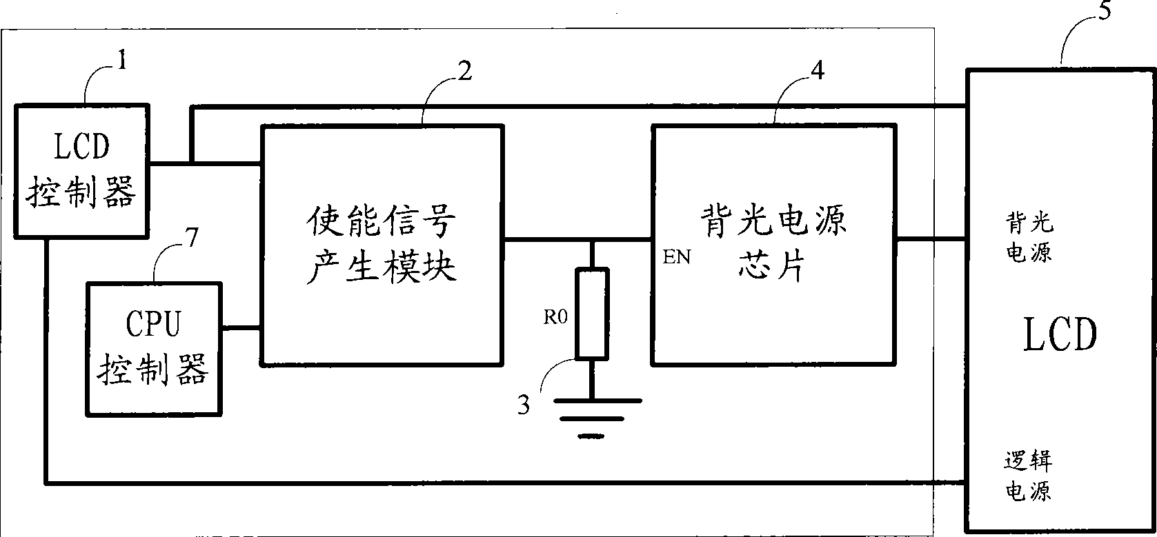 Control device for starting LCD power supply