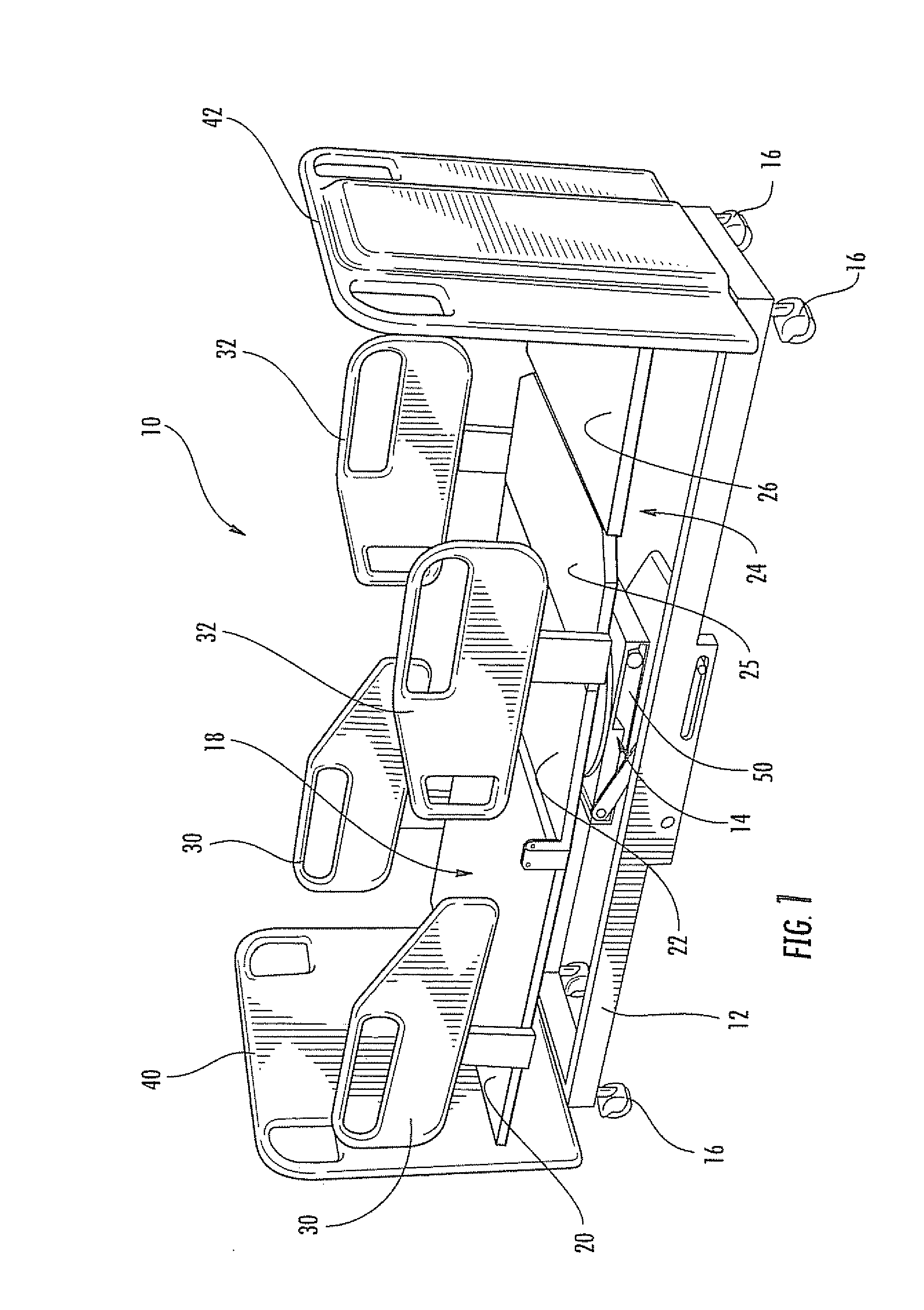 Hospital chair beds with drop foot section