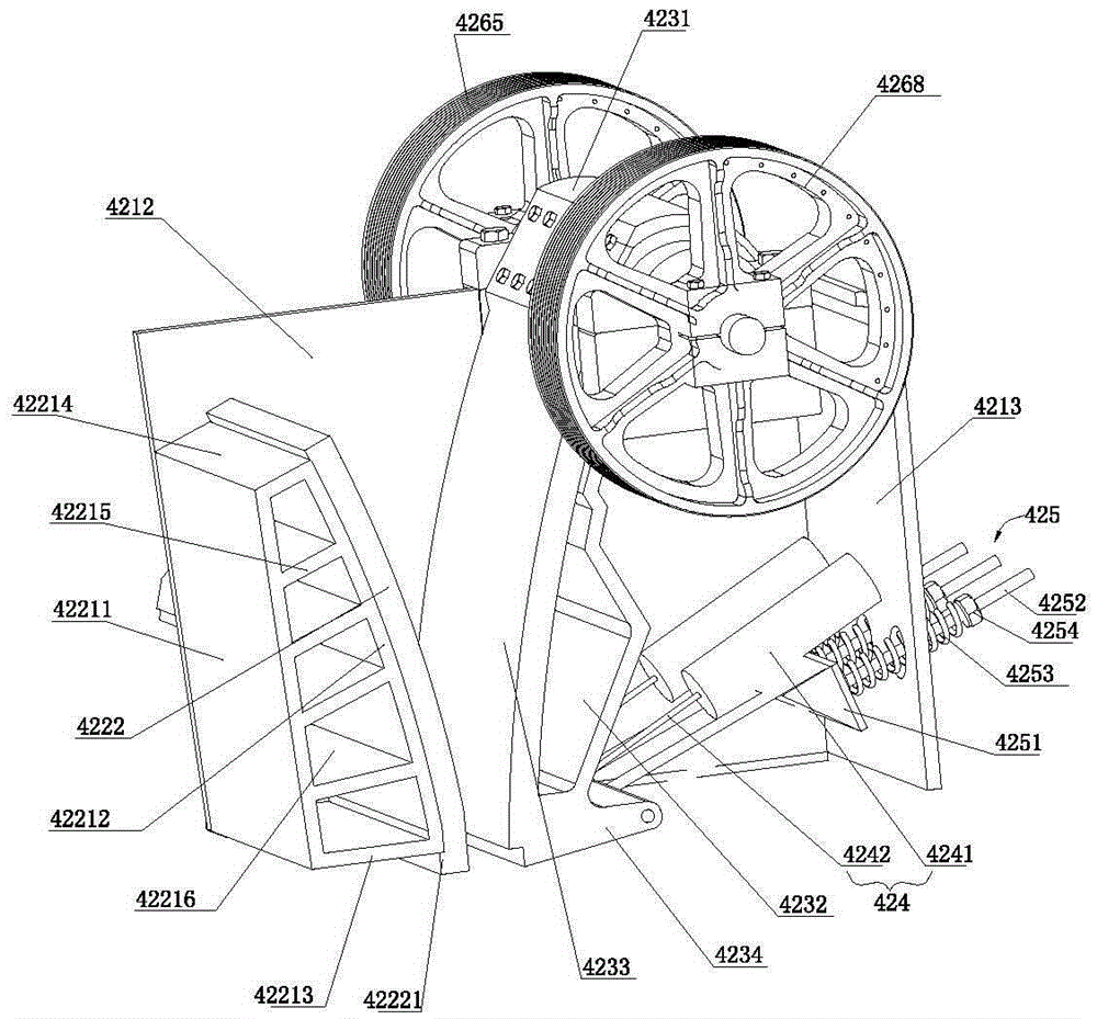 Crushing mechanism of powder coating crusher