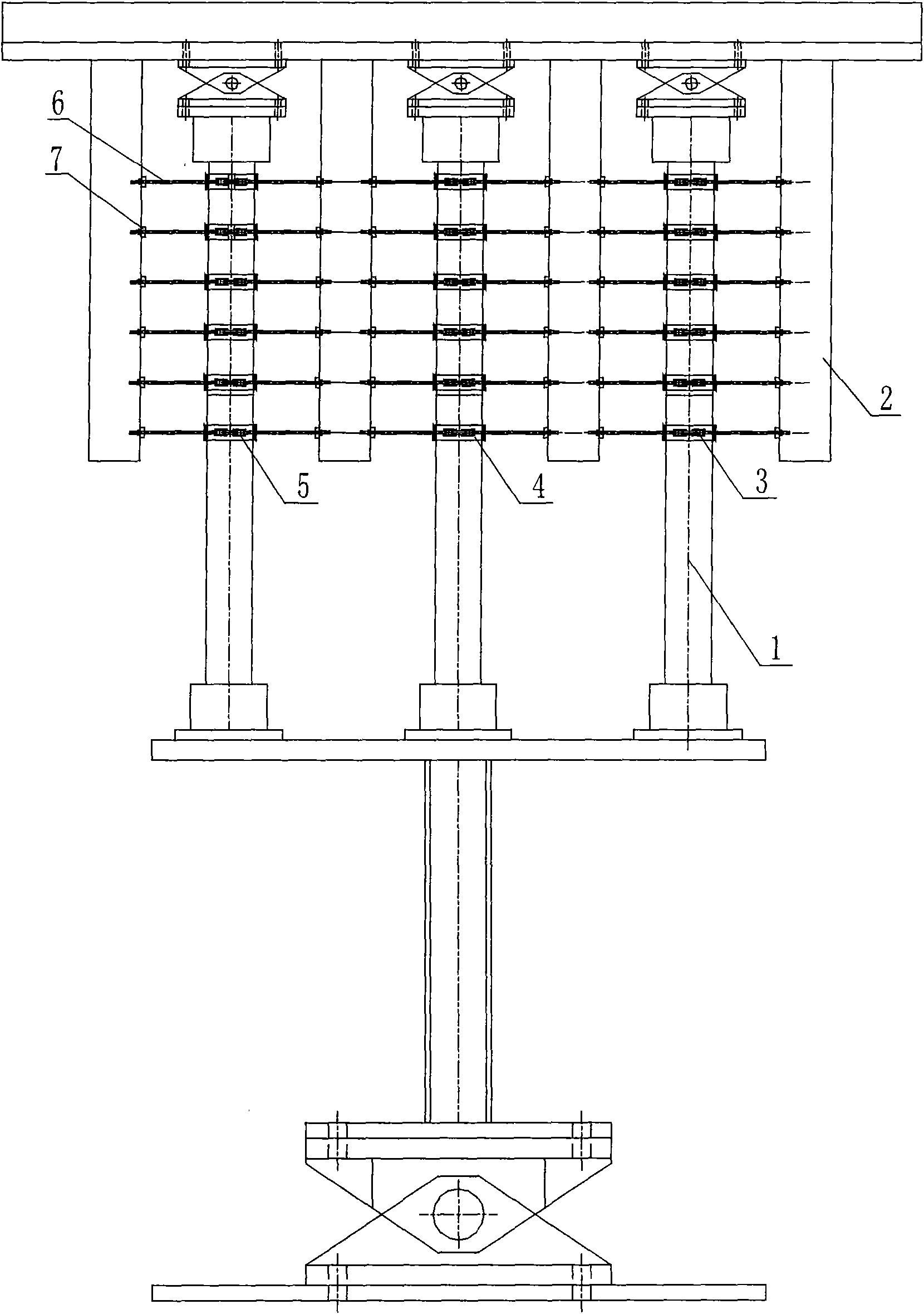 Pull rod-bending resistant steel plate combined soil box analog device