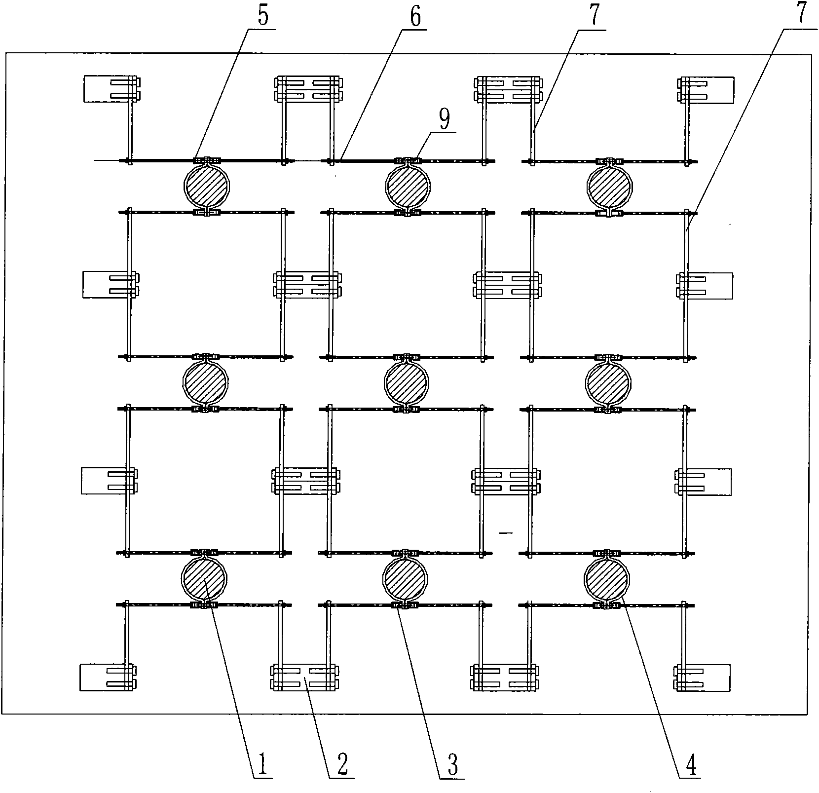 Pull rod-bending resistant steel plate combined soil box analog device