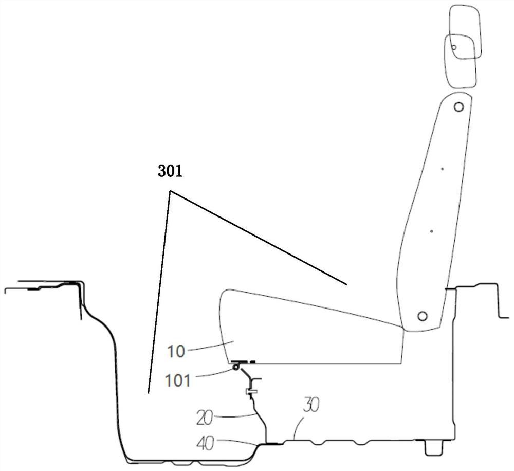 Rear seat device, commercial vehicle and machining method