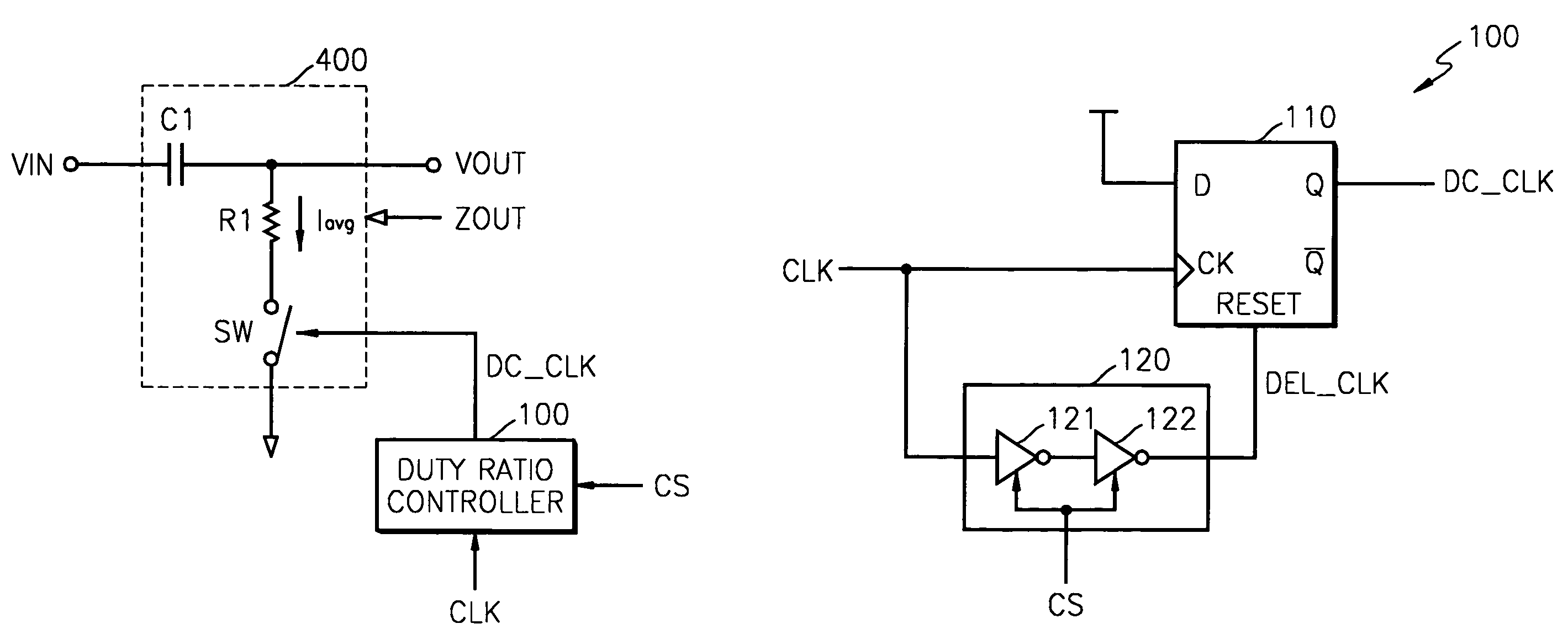 Device for controlling a frequency response by scaling an impedance