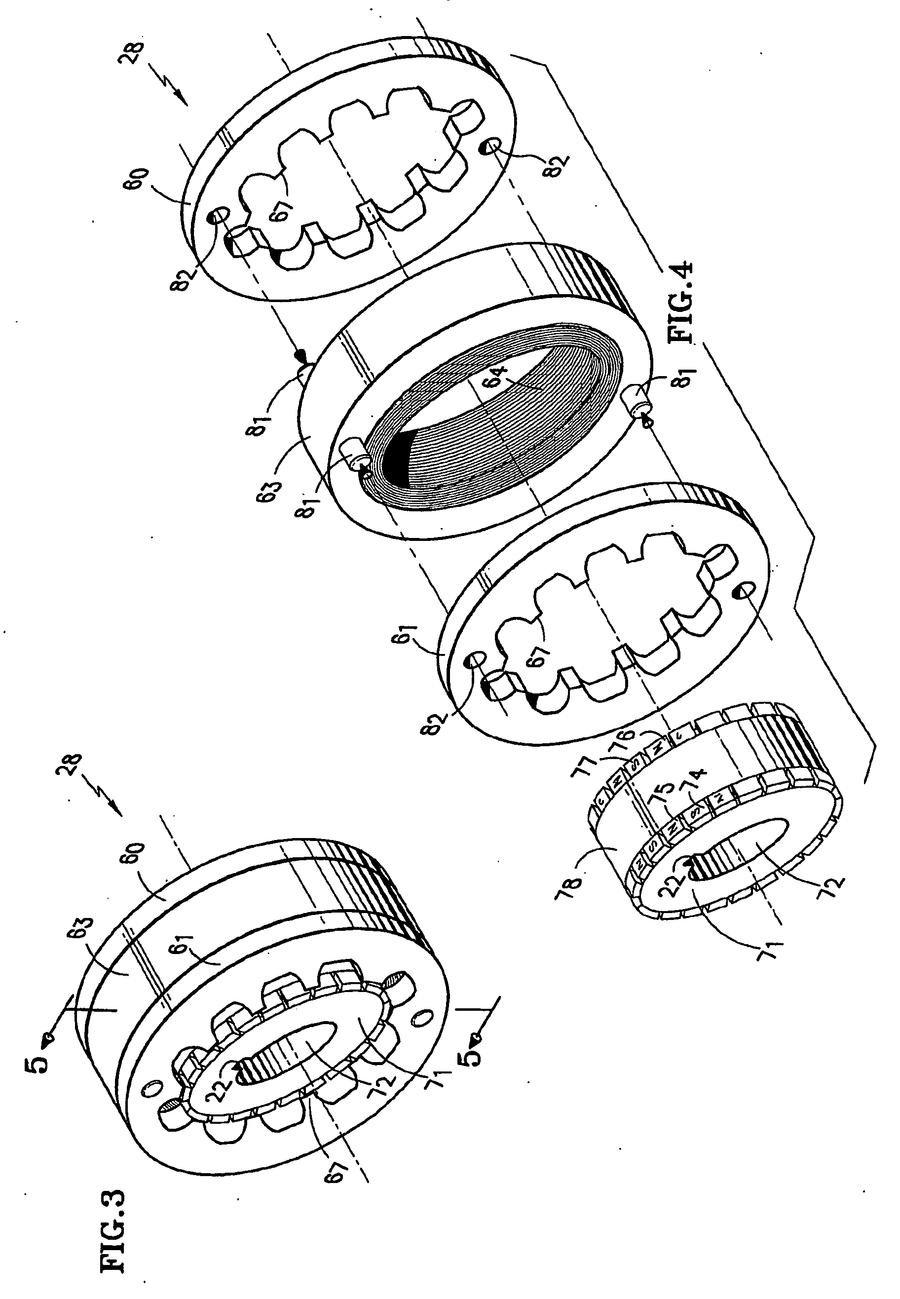 Modular transverse flux motor with integrated brake