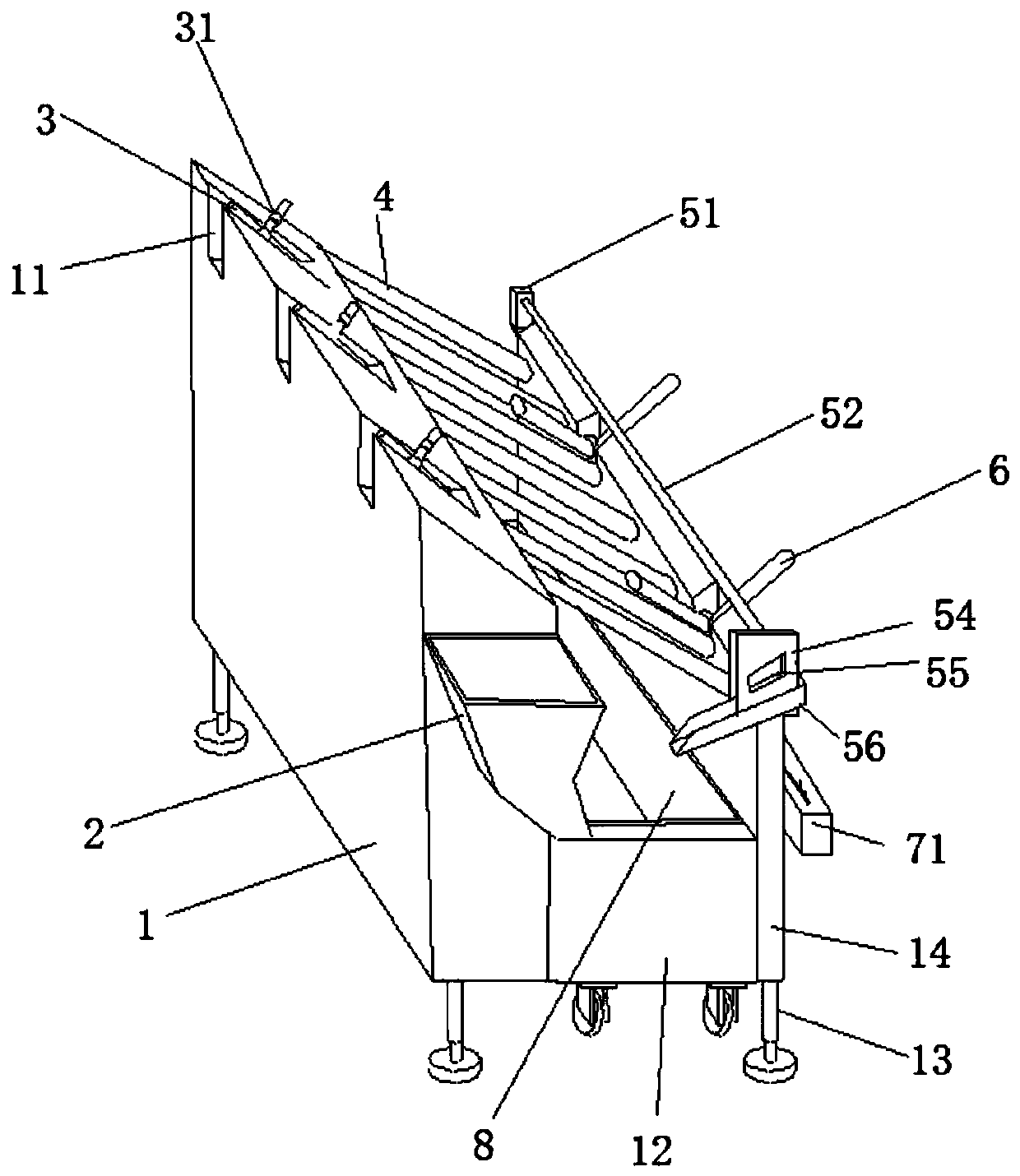 A blanking device for a laser pipe cutting machine