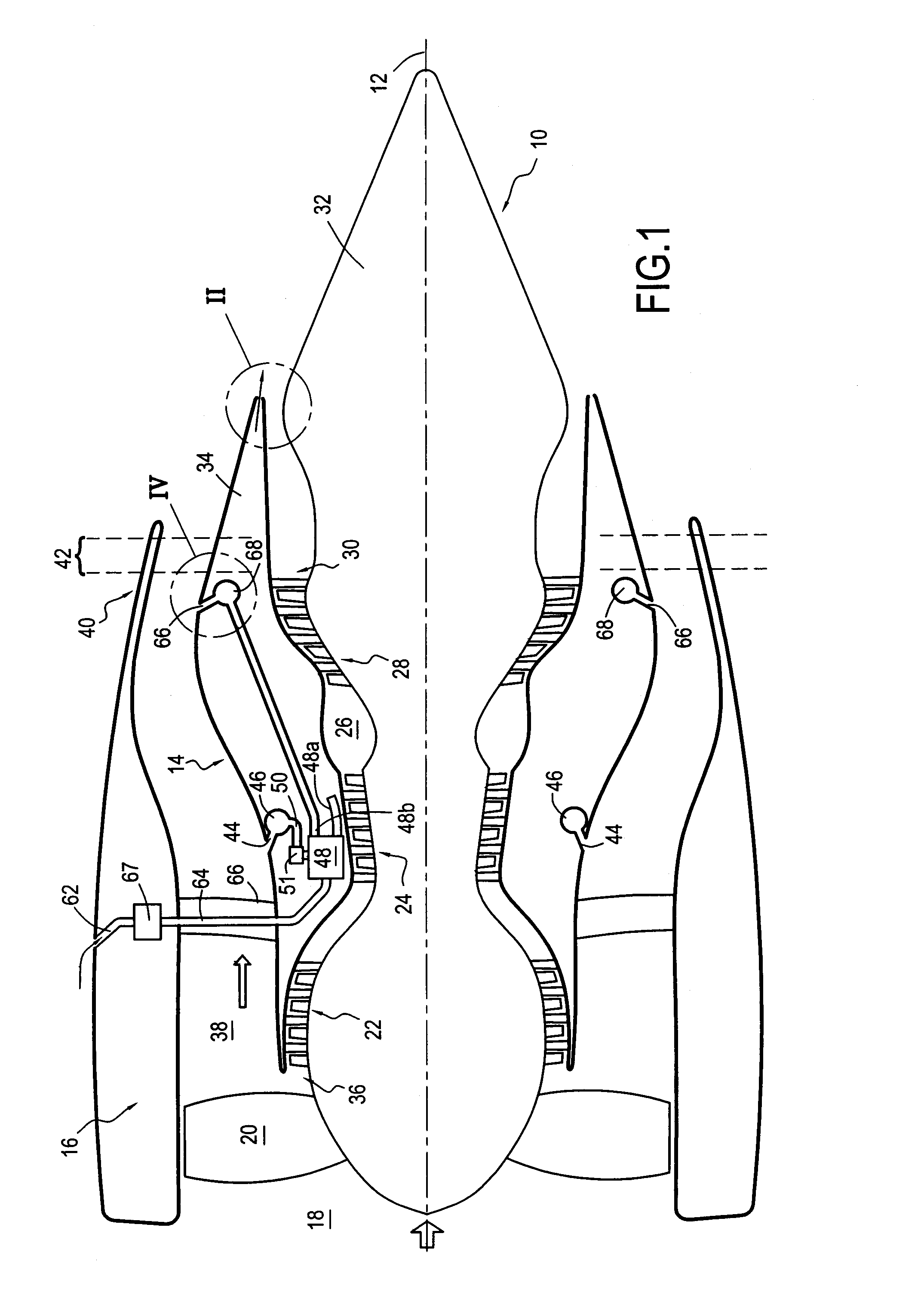 Bypass turbomachine with artificial variation of its throat section