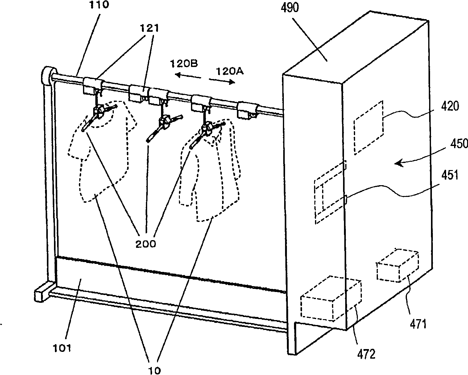 Hanger and clothes folding machine