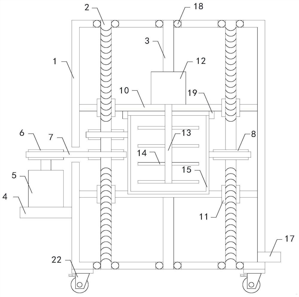 A mixing device for painting and processing shells of communication equipment