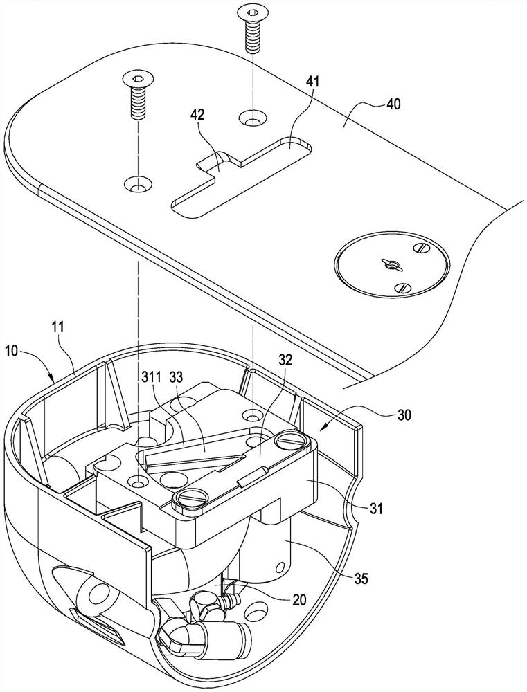 Automatic shearing device for sewing residual threads and gas transmission structure thereof