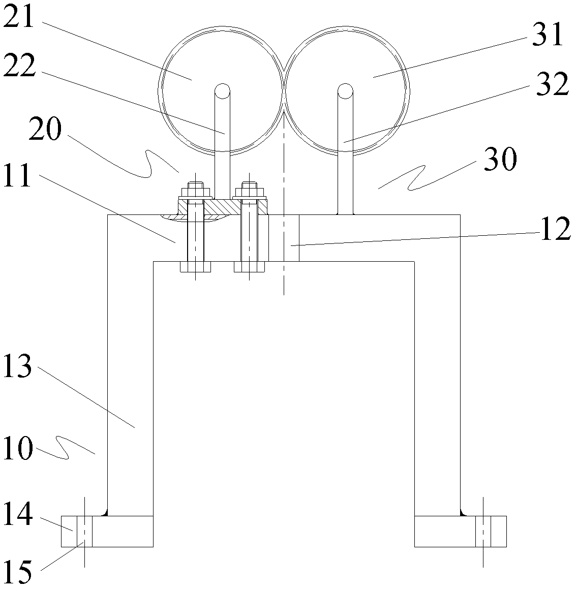 Stay wire displacement measurement device