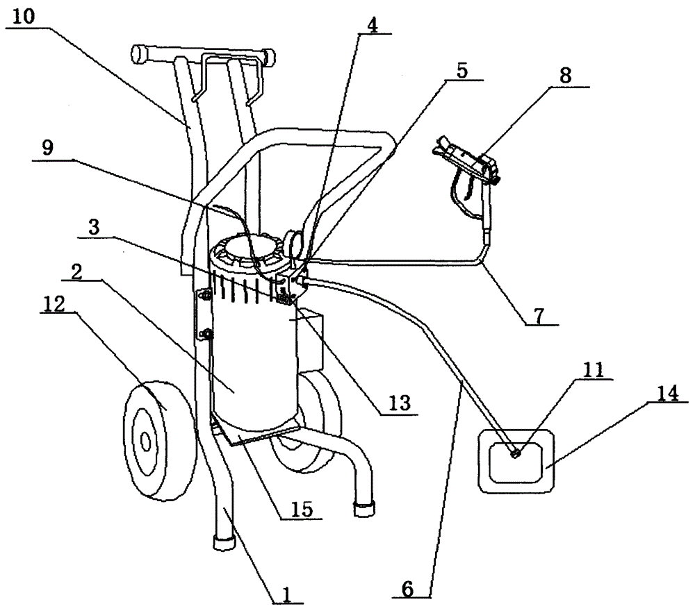 Handheld paint spraying machine