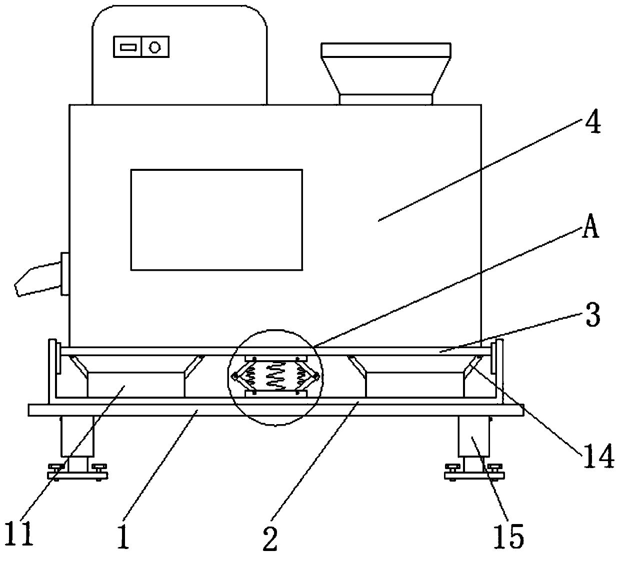 An anti-seismic base of a concrete mixer