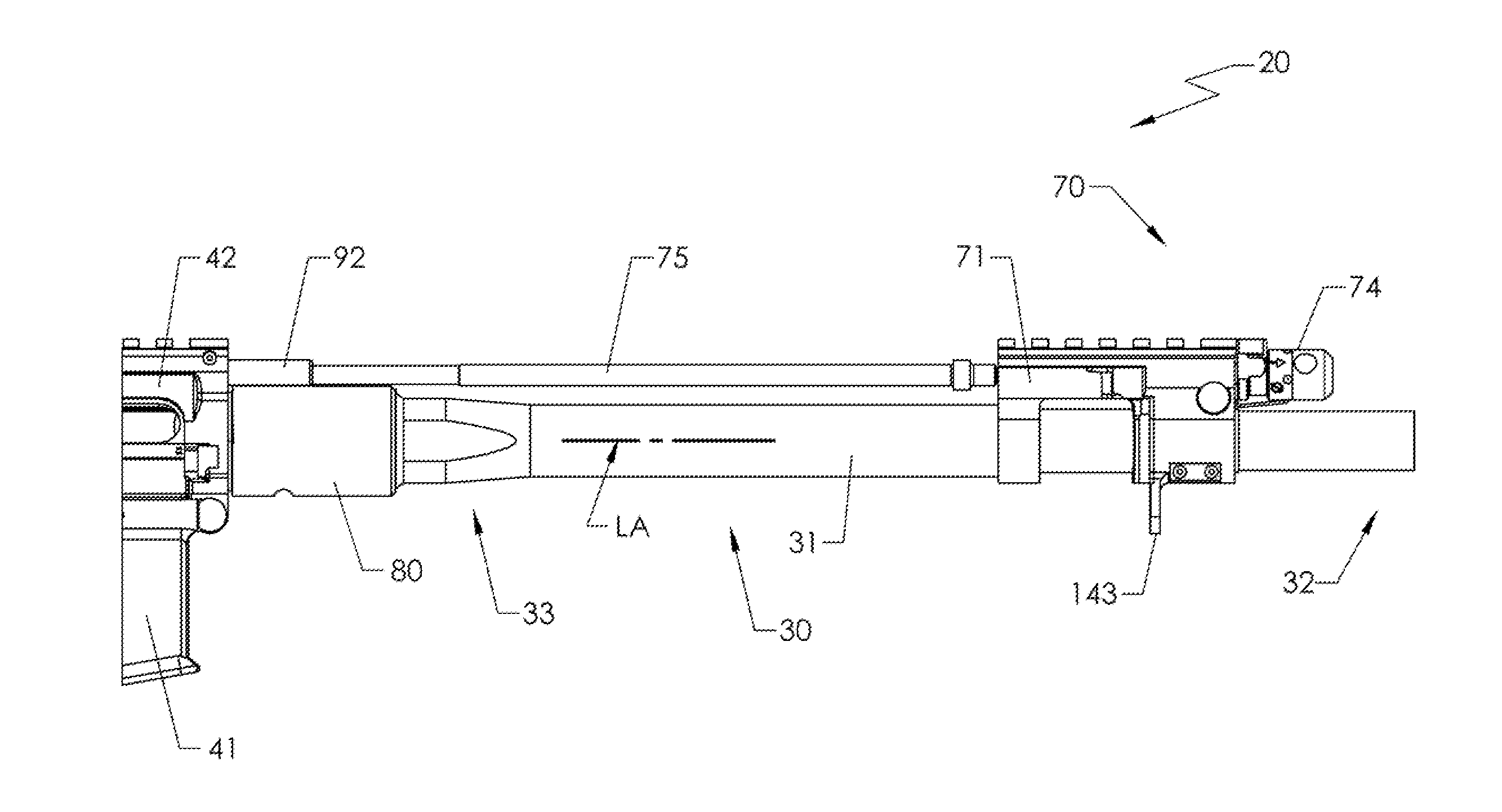 Firearm with quick coupling barrel system