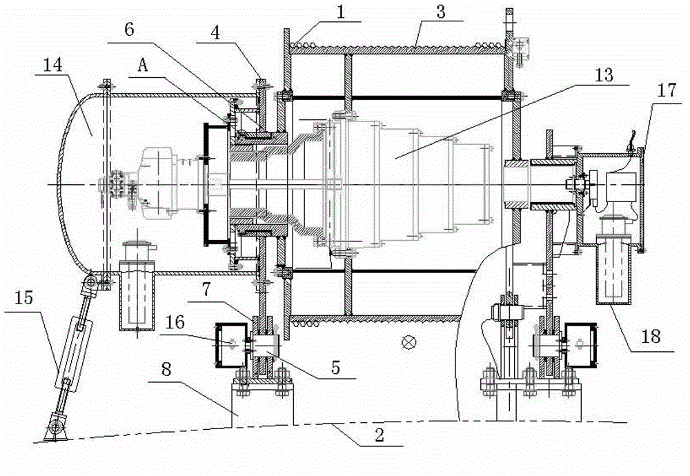 Hydraulic winch capable of controlling submerging type tension leg platform gesture precisely