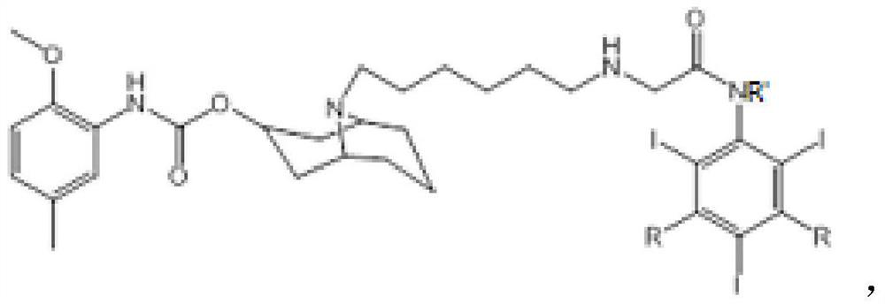 9-Azabicyclo[3.3.1]nonane-coupled iodine-rich compounds and their preparation methods and uses