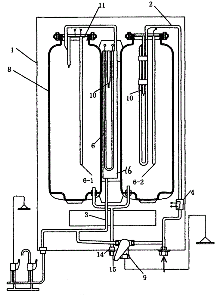 External rapid-heating type electric water heater provided with water flow sensor with pressure reduction function