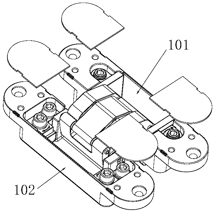 Three-dimensional adjustable hidden hinge and door and window