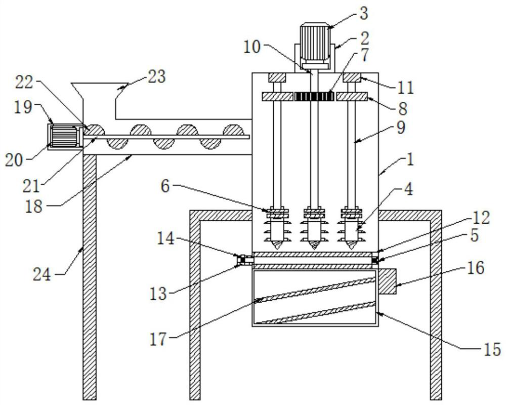 Feed scattering and crushing equipment and method capable of avoiding feed caking