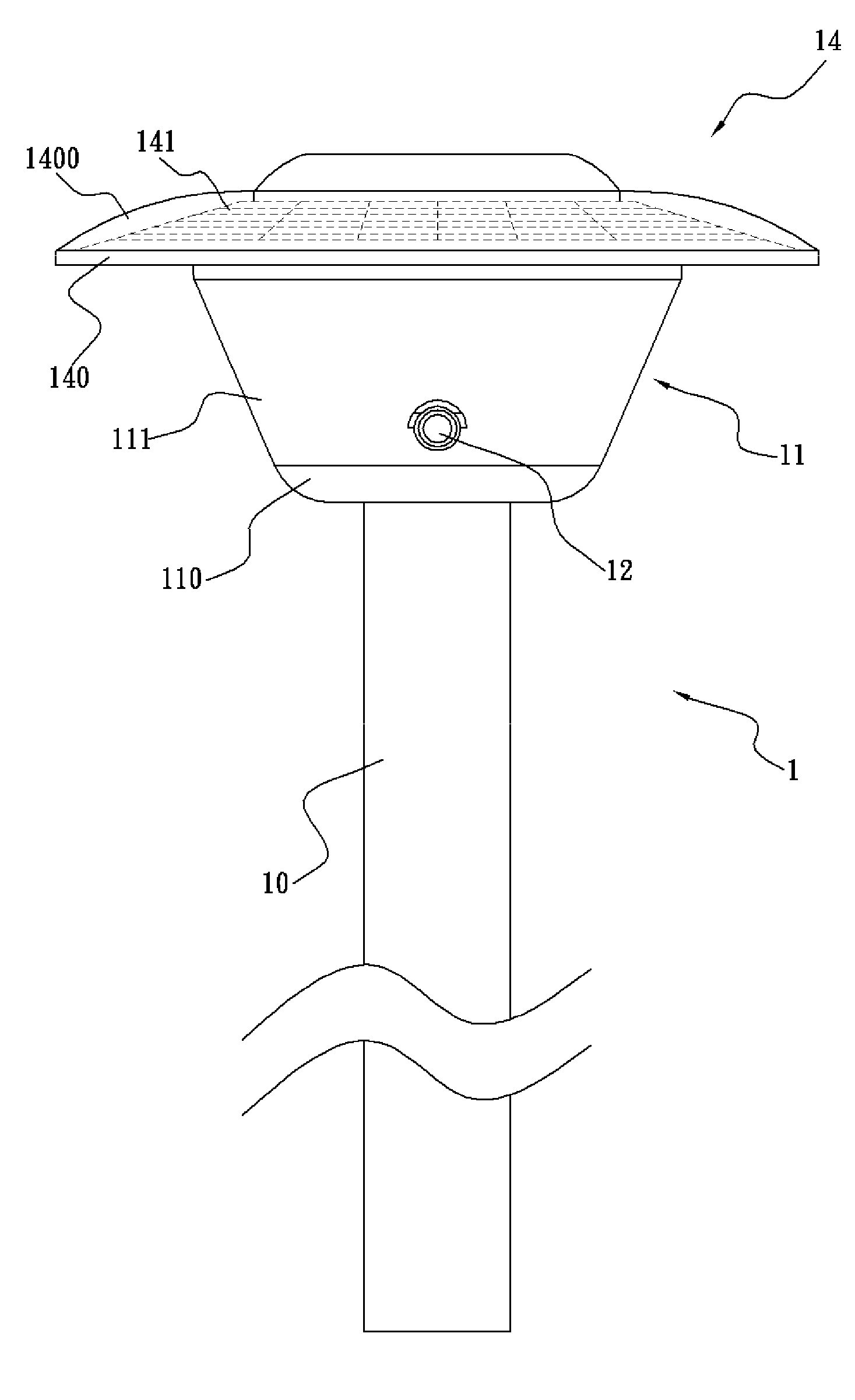 Solar illumination-and-surveillance device for a home garden