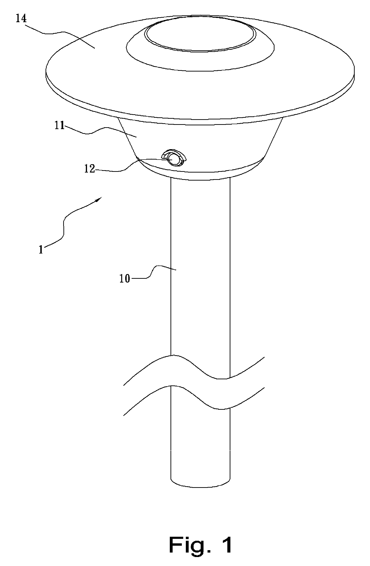 Solar illumination-and-surveillance device for a home garden