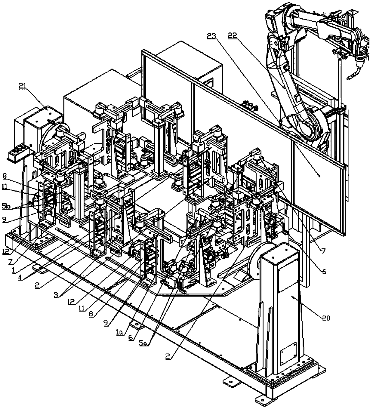 Gun cabinet frame welding robot fixture