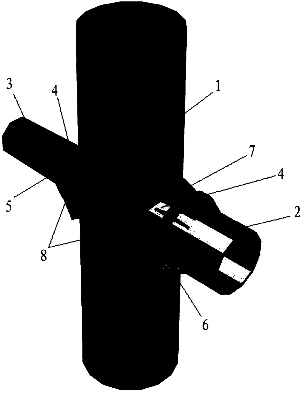 Reinforcement method for improving local stress concentration of power transmission double steel pipe pole connection node