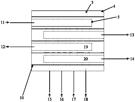 Sensitive element and preparation method of a flexible pressure-temperature integrated thin-film array sensor