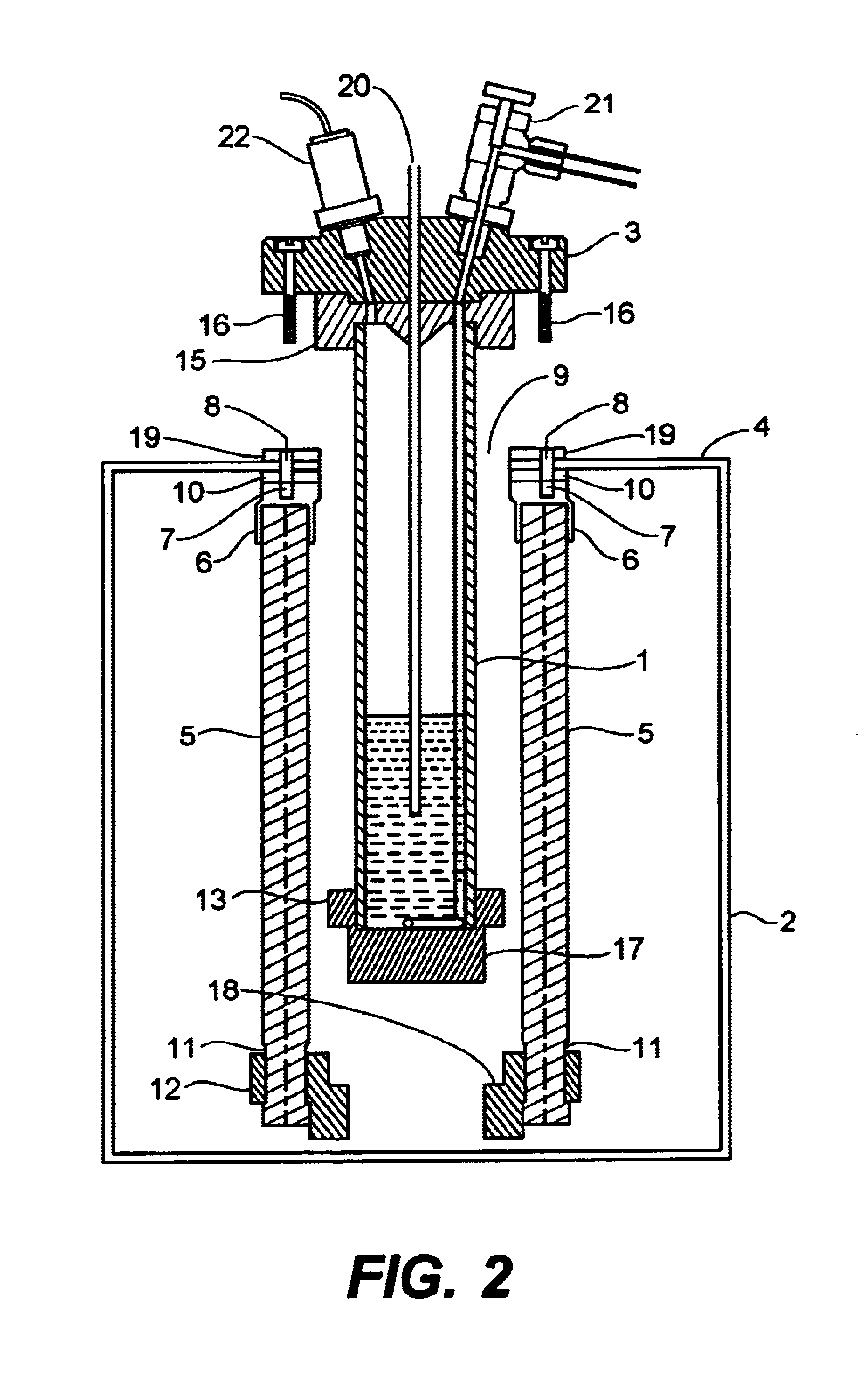 Device for implementing chemical reactions and processes in high frequency fields