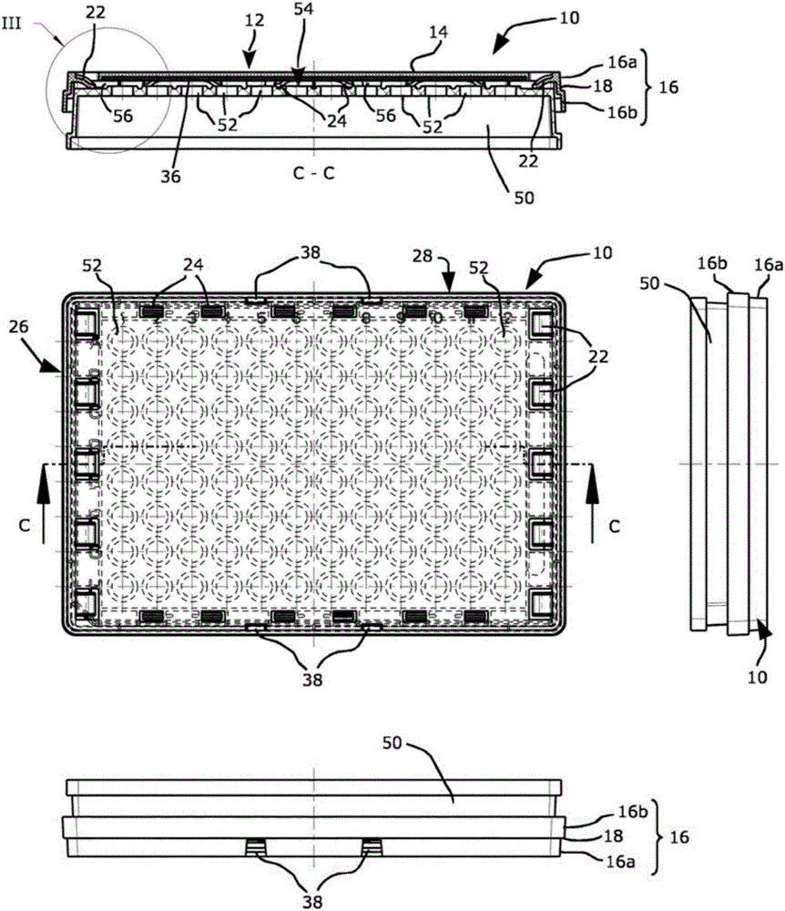 Covering device, in particular lid, for covering reaction vessels