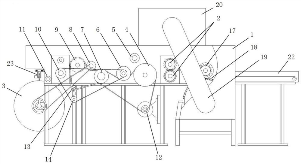 Non-woven fiber low-speed and high-yield random carding machine